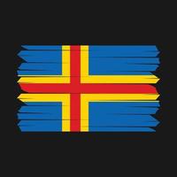 escova de bandeira das ilhas aland vetor