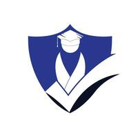 aluna e Verifica marca ícone e logotipo Projeto. educacional e institucional vetor logotipo Projeto modelo.