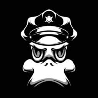 Pato polícia mascote Projeto vetor