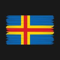 escova de bandeira das ilhas aland vetor