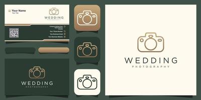 Casamento foto logotipo, anel com Câmera Projeto vetor simples elegante moderno estilo.