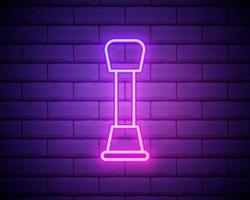 condução de controles de engrenagem ícone de contorno em estilo neon. elementos de ilustração de reparação de automóveis em ícone de estilo neon. sinais e símbolos podem ser usados para web, logotipo, aplicativo móvel, ui, ux isolado na parede de tijolos. vetor