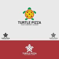 modelo de design de logotipo de pizza tartaruga vetor