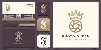 rainha fotografia estúdio logotipo, Projeto vetor simples elegante moderno estilo.
