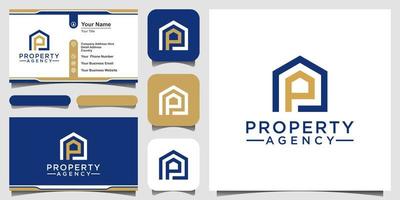 carta p com real Estado apartamento construção construção logotipo Projeto modelo vetor