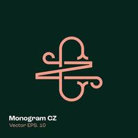 monograma logotipo cz vetor