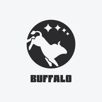 círculo búfalo logotipo vetor