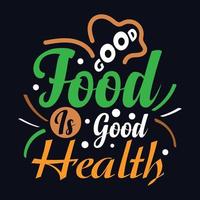 Boa Comida é Boa saúde letras poster para cafeteria e restaurante vetor