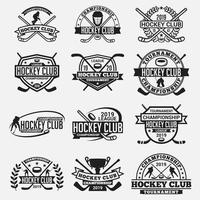 emblemas de logotipo de clube de hóquei modelos de design de vetor