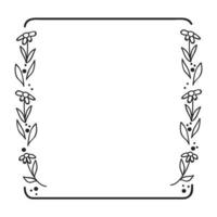 mão desenhado floral guirlanda. botânico quadros do selvagem flores, ervas, galhos para Casamento decoração, Projeto projetos. vetor ilustração.