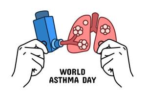 mundo asma dia Projeto ilustração. respiração, pulmões, pulmonar, alvéolos doença vetor