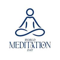 ioga logotipo Projeto. sentado lótus pose. mundo meditação dia conceito vetor