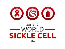 mundo foice célula dia observado ilustração em Junho 19 mundialmente. foice sangue célula dia Projeto vetor