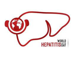mundo hepatite dia Projeto. minimalista e moderno pulmão e fígado ilustração vetor