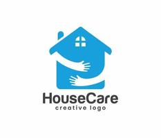 casa Cuidado logotipo ou casa logotipo vetor