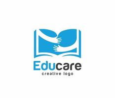 Educação logotipo escola Cuidado logotipo vetor