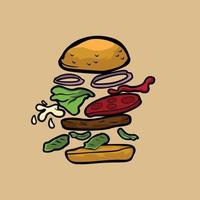 espalhar Hamburger vetor ilustração