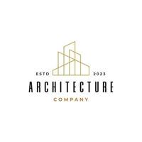 construção logotipo. ouro construção símbolo geométrico linear estilo. utilizável para real Estado, construção, arquitetura e construção logotipo vetor