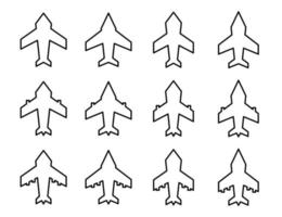conjunto do simples linha Projeto avião ícones, vetor para rede inscrição
