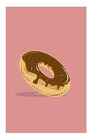 ilustração do vetor de donuts de chocolate com nozes