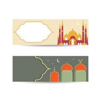 Ramadan kareem design plano de fundo com ornamento islâmico e ilustração de mesquita. ilustração vetorial para cartão postal, cartaz e banner. banner de fundo islâmico. vetor