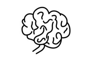 cérebro ícone ilustração. ícone relacionado para interno órgão. linha ícone estilo. simples vetor Projeto editável
