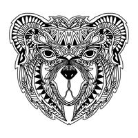 Vetor de urso zentangle