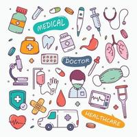 ilustração vetorial de mão desenhada doodle médico vetor