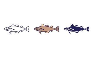 bacalhau peixe vetor ícone