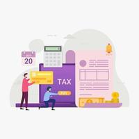 serviço de pagamento de impostos online através de computadores vetor