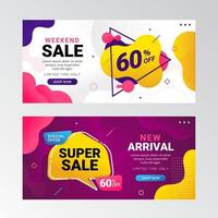 desconto promoção venda banner modelo ilustração vetorial vetor