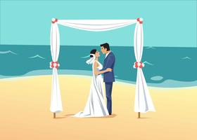 Ilustração de vetor de casamento de praia