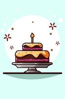 ilustração em vetor desenho animado bolo torta de chocolate