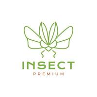 animal inseto gafanhoto folhas asas mosca hipster logotipo Projeto vetor