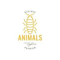 animal inseto larva linha mínimo logotipo Projeto vetor