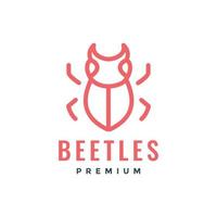 animal inseto besouro linhas arte moderno minimalista logotipo Projeto vetor