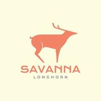 savana animal floresta animais selvagens herbívoro veado grandes chifre moderno isolado logotipo Projeto Projeto vetor