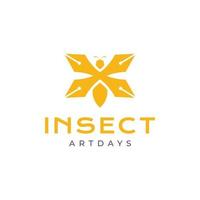animal inseto esferográfica criativo Ideias moderno logotipo Projeto vetor