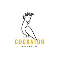 beleza pássaro cacatua pele bico linha arte mínimo logotipo Projeto vetor