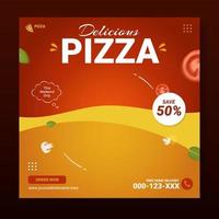 delicioso pizza social meios de comunicação promoção modelo vetor