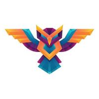 modelo de design de conceito de logotipo de arte vetorial de coruja gradiente colorido criativo vetor
