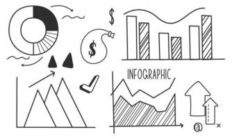 rabisco infográficos, elemento infográficos logotipo vetor