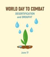 mundo dia para combate, desertificação e seca, poster e bandeira vetor