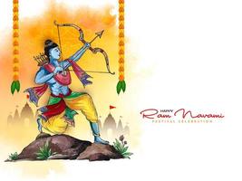 feliz RAM navami festival celebração religioso fundo Projeto vetor