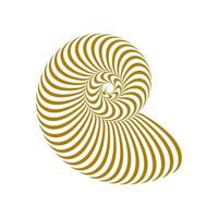 abstrato Castanho e branco ótico ilusão Concha espiral. vetor Concha do mar logotipo.
