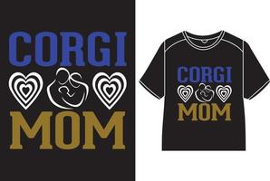 corgi mãe camiseta Projeto vetor