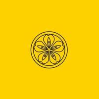 lineart círculo flor logotipo Projeto vetor