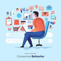 ícones de análise de comportamento do consumidor vetor