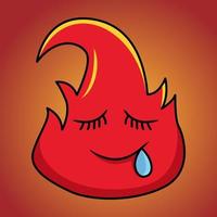 fogo emoji personagem desenho animado ilustração vetor