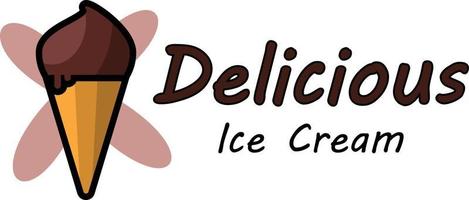 chocolate gelo creme cone logotipo símbolo vetor